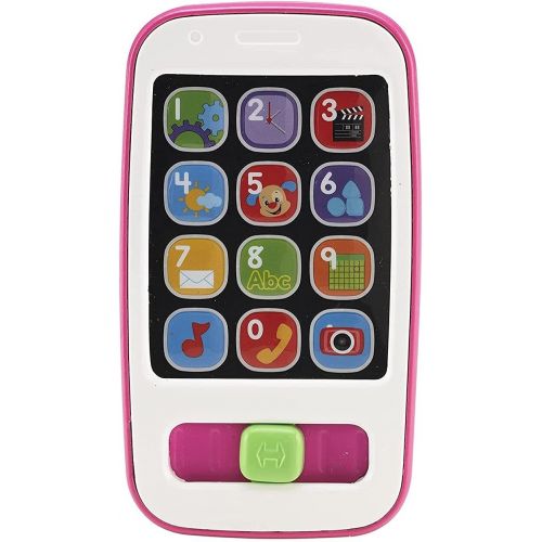  Fisher-Price Laugh & Learn Smart Phone Pink, Light-Up Musical Pretend Phone for Infants & Toddlers