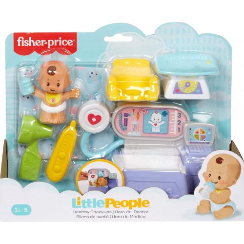  Fisher-Price Little People Healthy Checkups, 7-Piece Doctor Office playset for Toddlers and Preschool Kids