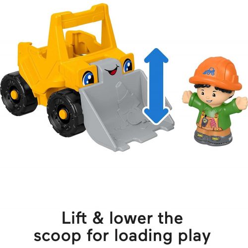  Fisher-Price Little People Bulldozer, push-along toy construction vehicle with figure for toddlers and preschool kids ages 1 to 5 years