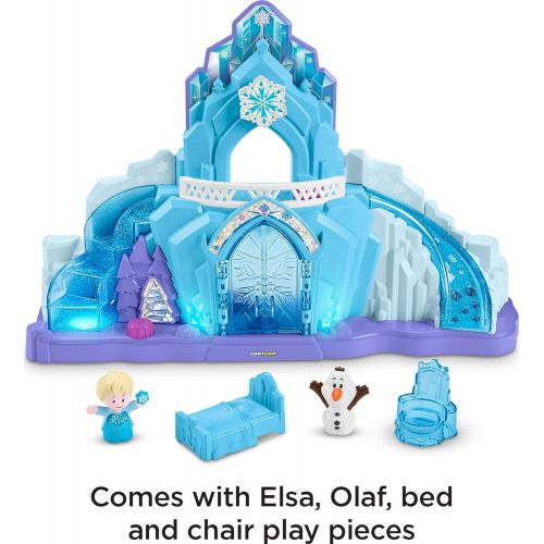  Fisher-Price Disney Frozen Elsas Ice Palace by Little People, Musical Light-Up Playset Featuring Elsa and Olaf, Dazzling Lights, Sounds, and the Hit Song, Let It Go!