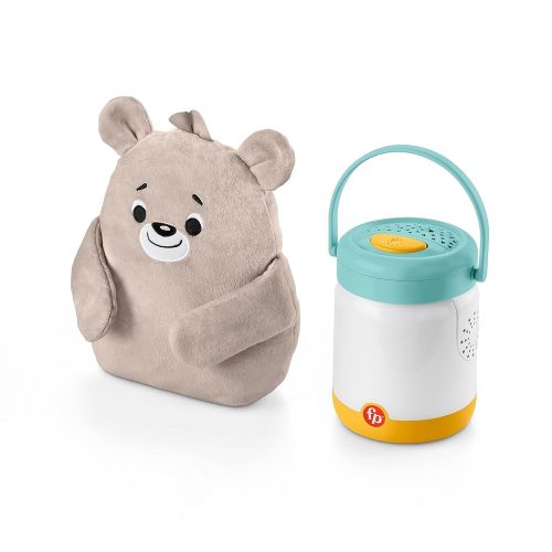  Fisher-Price Baby Bear Firefly Soother Lightup Nursery Sound Machine with TakeAlong Plush Toy for Babies Toddlers, Multicolor