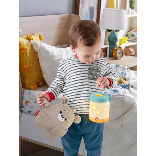  Fisher-Price Baby Bear Firefly Soother Lightup Nursery Sound Machine with TakeAlong Plush Toy for Babies Toddlers, Multicolor