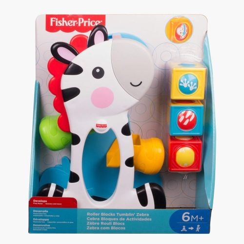  Fisher-Price Roller Blocks Tumblin Zebra,Multicolor