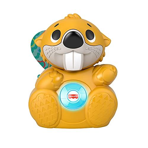  Fisher-Price Linkimals Boppin’ Beaver - UK English Edition, Light-up Musical Activity Toy for Baby