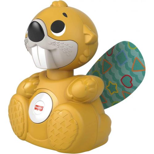  Fisher-Price Linkimals Boppin’ Beaver - UK English Edition, Light-up Musical Activity Toy for Baby