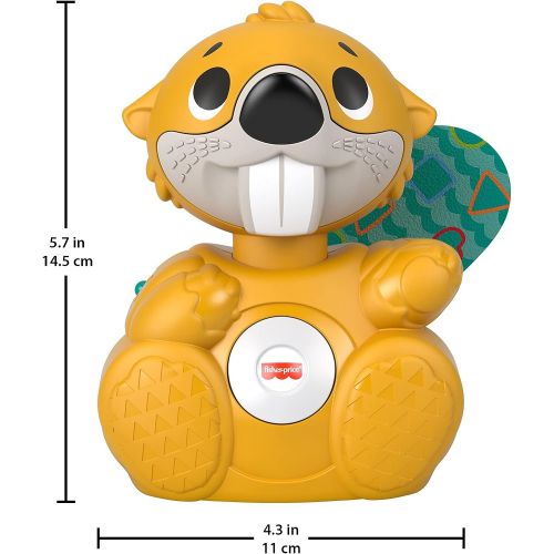  Fisher-Price Linkimals Boppin’ Beaver - UK English Edition, Light-up Musical Activity Toy for Baby