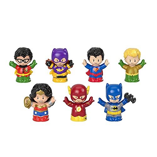  Fisher-Price Little People DC Super Friends Figure Pack, Set of 7 super hero character figures for toddlers and preschool kids ages 18 months to 5 years