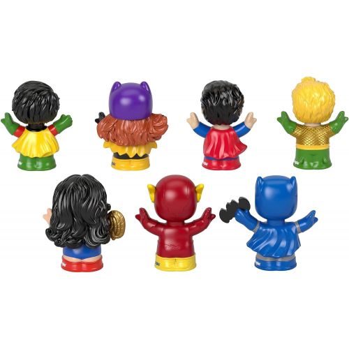  Fisher-Price Little People DC Super Friends Figure Pack, Set of 7 super hero character figures for toddlers and preschool kids ages 18 months to 5 years