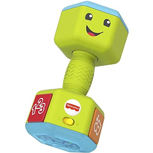  Fisher-Price Laugh & Learn Countin Reps Dumbbell rattle toy with music, lights and learning content for baby and toddler ages 6-36 months