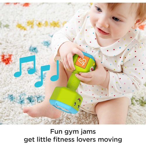  Fisher-Price Laugh & Learn Countin Reps Dumbbell rattle toy with music, lights and learning content for baby and toddler ages 6-36 months