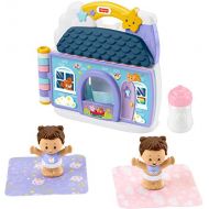 Fisher-Price Little People Babys Day Storybook Set, 2 Baby Figures, Book and Accessories for Toddlers and Preschool Kids