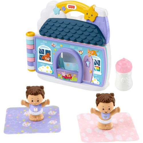  Fisher-Price Little People Babys Day Storybook Set, 2 Baby Figures, Book and Accessories for Toddlers and Preschool Kids