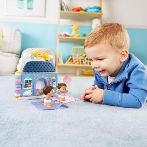  Fisher-Price Little People Babys Day Storybook Set, 2 Baby Figures, Book and Accessories for Toddlers and Preschool Kids