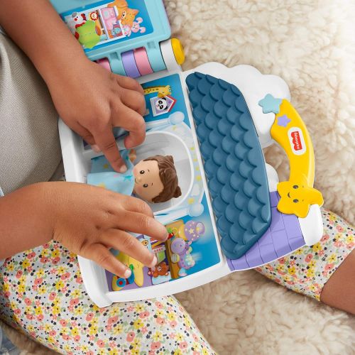  Fisher-Price Little People Babys Day Storybook Set, 2 Baby Figures, Book and Accessories for Toddlers and Preschool Kids