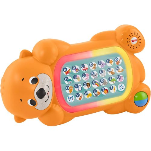  Fisher-Price Linkimals A to Z Otter - Interactive Educational Toy with Music & Lights for Baby Ages 9 Months & Up, Multicolor