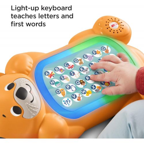  Fisher-Price Linkimals A to Z Otter - Interactive Educational Toy with Music & Lights for Baby Ages 9 Months & Up, Multicolor