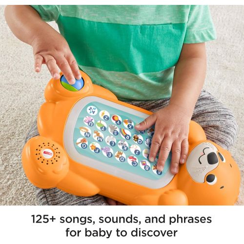  Fisher-Price Linkimals A to Z Otter - Interactive Educational Toy with Music & Lights for Baby Ages 9 Months & Up, Multicolor
