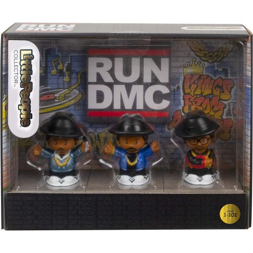  Fisher-Price Little People Collector Run DMC, Set of 3 Figures Styled Like The Iconic Hip Hop Group for Fans Ages 1-101 [Amazon Exclusive]