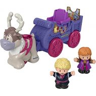 Fisher-Price Little People ? Disney Frozen 2 Anna & Kristoff’s Wagon, push-along vehicle with character figures for toddlers and preschool kids