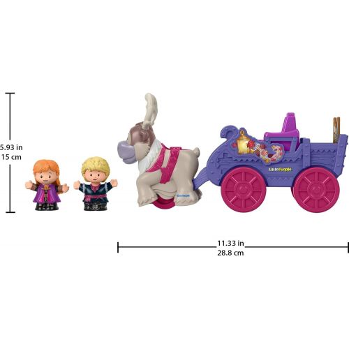  Fisher-Price Little People ? Disney Frozen 2 Anna & Kristoff’s Wagon, push-along vehicle with character figures for toddlers and preschool kids