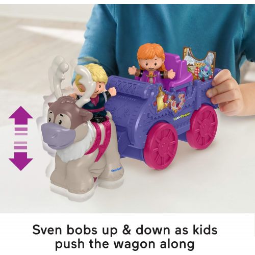  Fisher-Price Little People ? Disney Frozen 2 Anna & Kristoff’s Wagon, push-along vehicle with character figures for toddlers and preschool kids