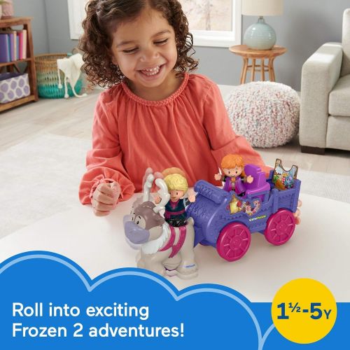  Fisher-Price Little People ? Disney Frozen 2 Anna & Kristoff’s Wagon, push-along vehicle with character figures for toddlers and preschool kids