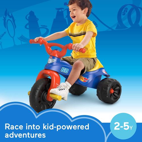  Fisher-Price Hot Wheels Tough Trike, Sturdy Ride-on Tricycle with Hot Wheels Colors and Graphics for Toddlers and Preschool Kids Ages 2-5 Years