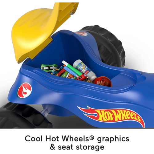  Fisher-Price Hot Wheels Tough Trike, Sturdy Ride-on Tricycle with Hot Wheels Colors and Graphics for Toddlers and Preschool Kids Ages 2-5 Years