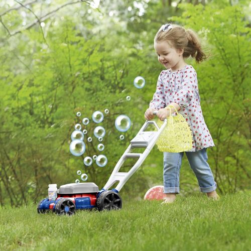  Fisher-Price Bubble Mower, Push-Along Toy Lawnmower That Blows Bubbles for Walking Toddlers Ages 2-5 Years