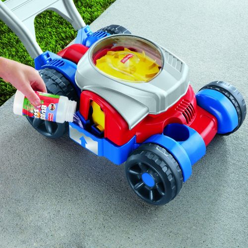  Fisher-Price Bubble Mower, Push-Along Toy Lawnmower That Blows Bubbles for Walking Toddlers Ages 2-5 Years