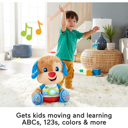  Fisher-Price Laugh & Learn So Big Puppy, Large Musical Plush Toy with Learning Content for Toddlers and Preschool Kids