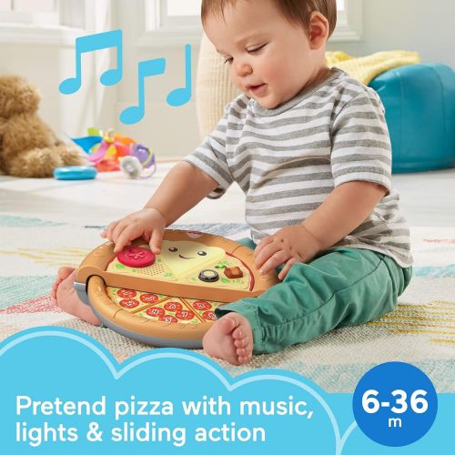  Fisher-Price Laugh & Learn Slice of Learning Pizza, pretend food musical baby toy with lights and spinning action for baby and toddler ages 6-36 months
