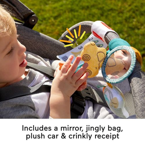  Fisher-Price Cutest Customer Activity Set, 3 Stroller-Attaching Infant Toys for Travel, Multi