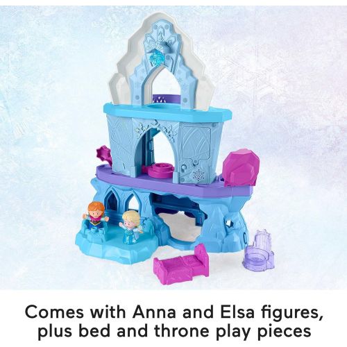  Fisher-Price Little People ? Disney Frozen Elsa’s Enchanted Lights Palace Musical Playset with Anna and Elsa Figures for Toddlers and Preschool Kids