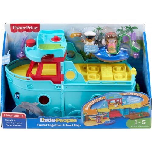  Fisher-Price Little People Travel Together Friend Ship, 2-in-1 Toddler Playset