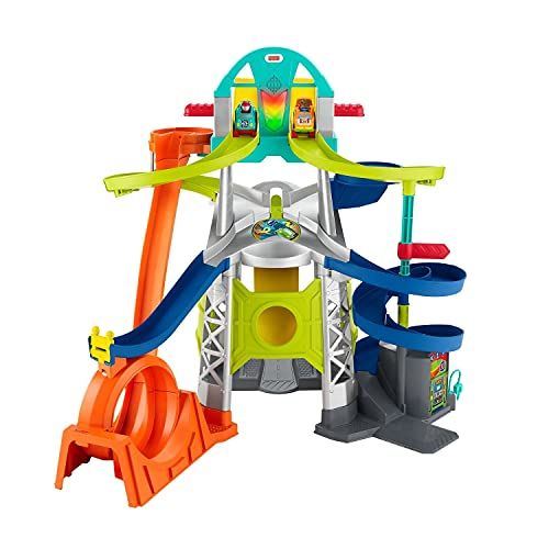  Fisher-Price Little People Launch & Loop Raceway, vehicle playset for toddlers and preschool kids