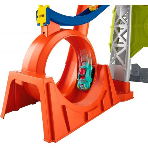  Fisher-Price Little People Launch & Loop Raceway, vehicle playset for toddlers and preschool kids