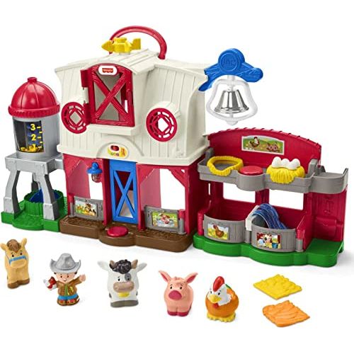  Fisher-Price Little People Caring for Animals Farm Bundle, Electronic Smart Stages Playset and Animals Figure Set for Toddlers Ages 1 and Up