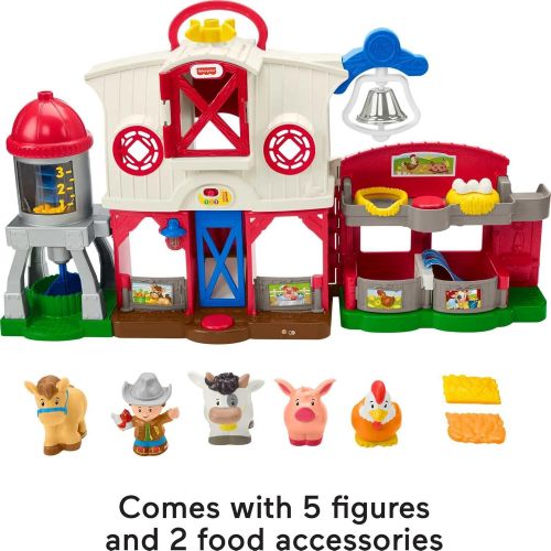  Fisher-Price Little People Caring for Animals Farm Bundle, Electronic Smart Stages Playset and Animals Figure Set for Toddlers Ages 1 and Up