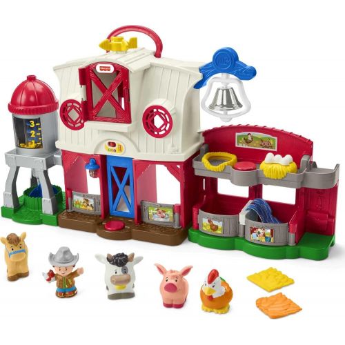  Fisher-Price Little People Caring for Animals Farm Bundle, Electronic Smart Stages Playset and Animals Figure Set for Toddlers Ages 1 and Up