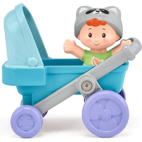  Fisher-Price Little People Swing & Stroll Babies Play Set with Figure and Pretend Outdoor Toys for Toddlers and Preschool Kids