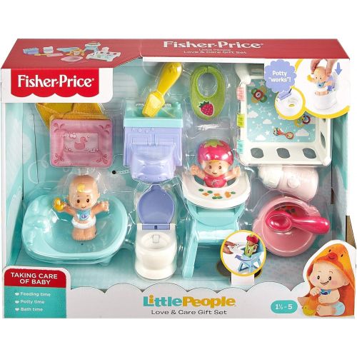  Fisher-Price Little People Babies Love & Care Gift Set, Figure and Accessories Set for Toddlers and Preschool Kids Ages 1 ½ 5 Years