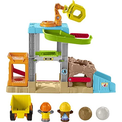  Fisher-Price Little People Load Up ‘n Learn Construction Site, Musical playset with Dump Truck for Toddlers and Preschool Kids Ages 1 ½ to 5 Years