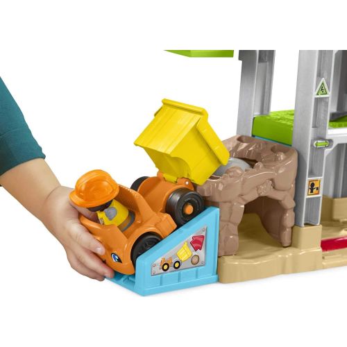  Fisher-Price Little People Load Up ‘n Learn Construction Site, Musical playset with Dump Truck for Toddlers and Preschool Kids Ages 1 ½ to 5 Years