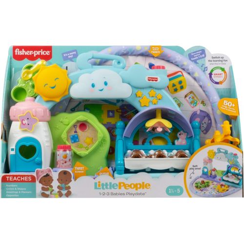  Fisher-Price Little People 1-2-3 Babies Playdate Musical playset with 3 Black Baby Figures for Toddlers and Preschool Kids