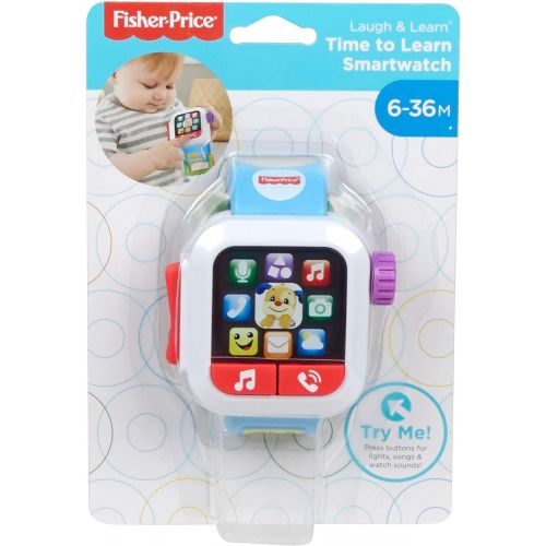  Fisher-Price Laugh & Learn Time to Learn Smartwatch, early role-play toy with music and lights for baby and toddlers