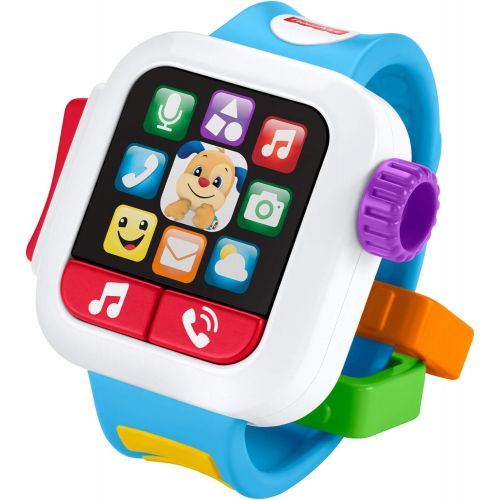  Fisher-Price Laugh & Learn Time to Learn Smartwatch, early role-play toy with music and lights for baby and toddlers