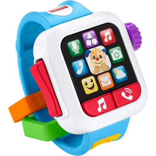  Fisher-Price Laugh & Learn Time to Learn Smartwatch, early role-play toy with music and lights for baby and toddlers