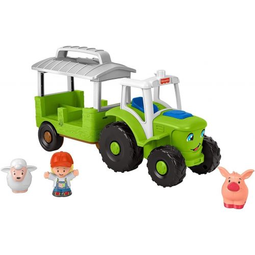  Fisher-Price Little People Caring for Animals Tractor, push-along musical farm truck for toddlers and preschool kids