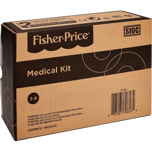  Fisher-Price Medical Kit, 7-Piece Pretend Play Set , White